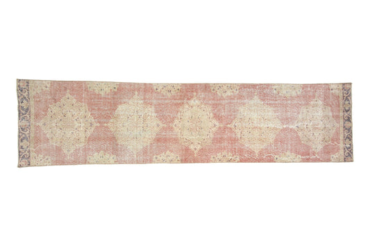 3x11 Muted Pink Runner Rug, Turkish Vintage Oushak Runner Rug, Handmade Carpet Runner Rug ,Bohemian Decor, Turkish Runner ,4467