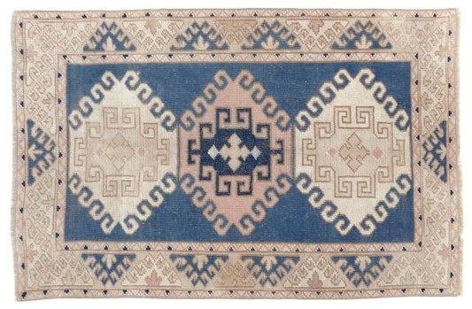 Neutral Blue Small Turkish rug,3x4 Rug, Oushak Rug, Turkish rug, Anatolia rug, Nursery Vintage Rug 3x4, Handmade rug, Small Carpet rug,10071