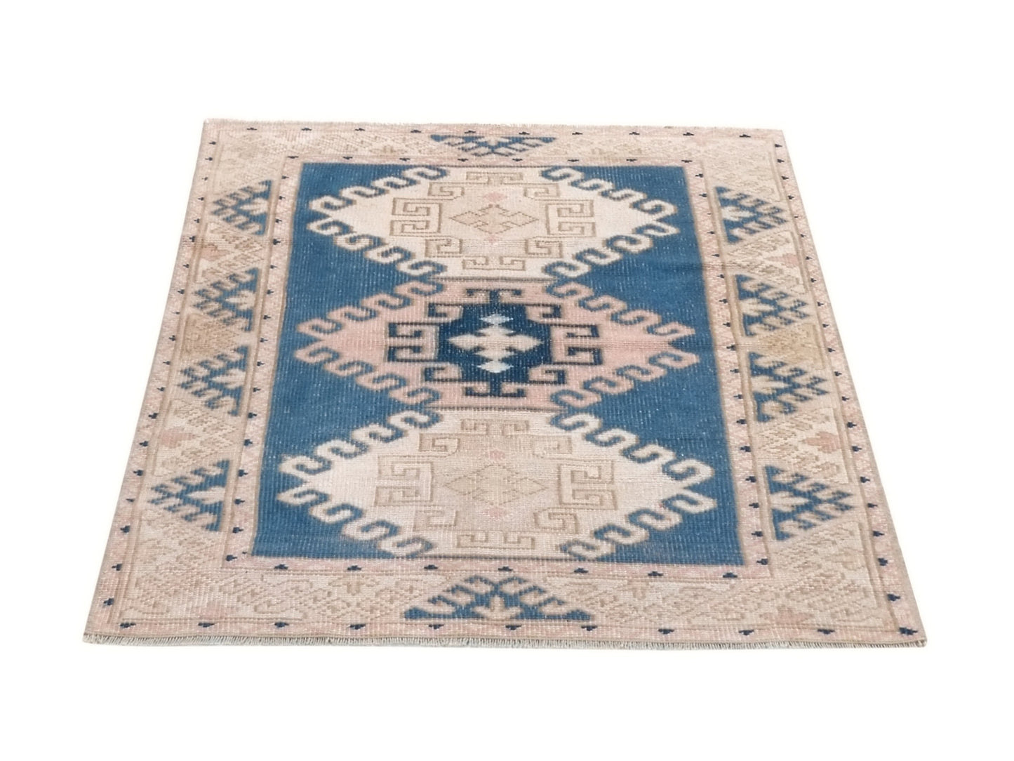 Neutral Blue Small Turkish rug,3x4 Rug, Oushak Rug, Turkish rug, Anatolia rug, Nursery Vintage Rug 3x4, Handmade rug, Small Carpet rug,10071