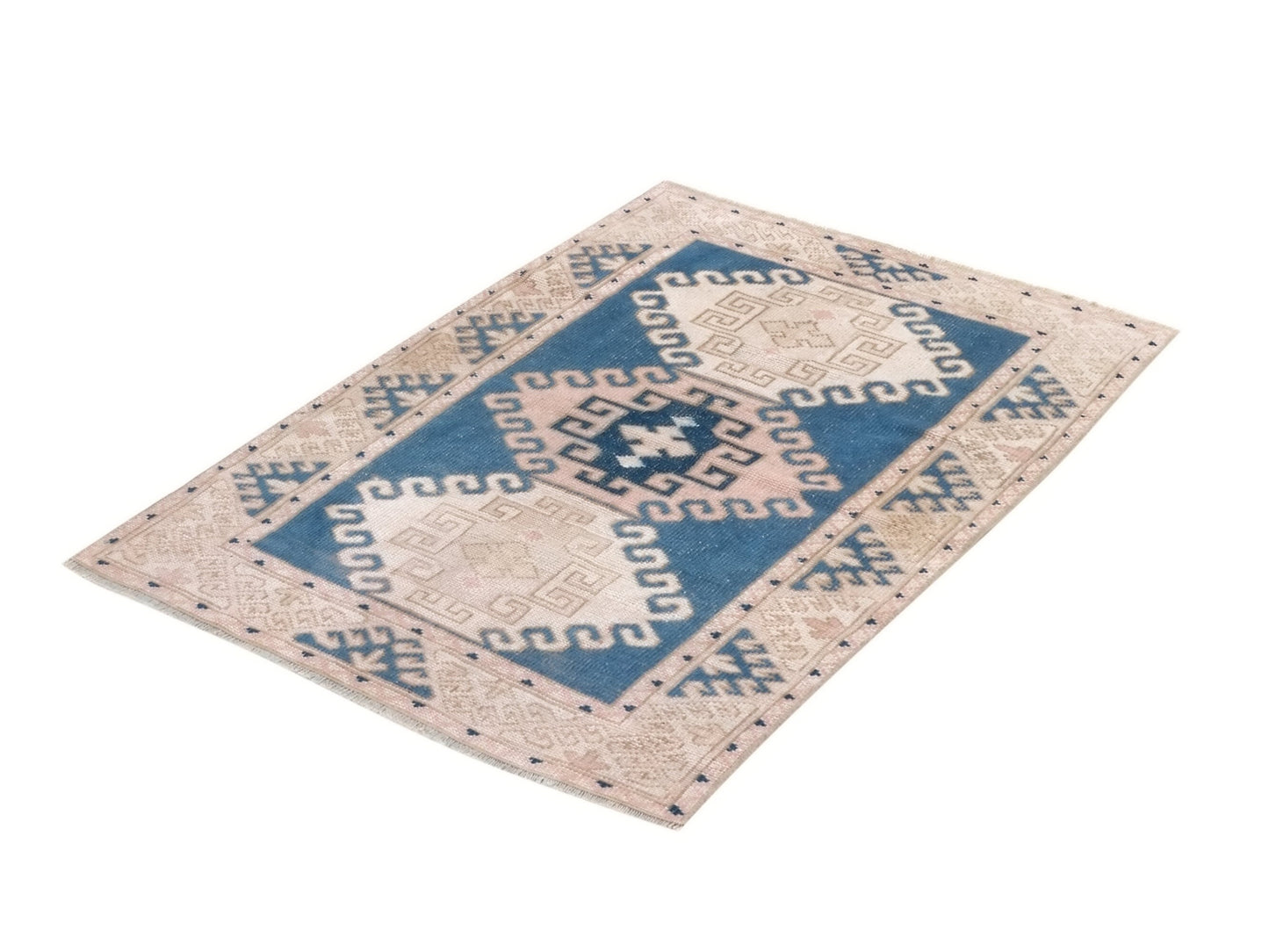 Neutral Blue Small Turkish rug,3x4 Rug, Oushak Rug, Turkish rug, Anatolia rug, Nursery Vintage Rug 3x4, Handmade rug, Small Carpet rug,10071