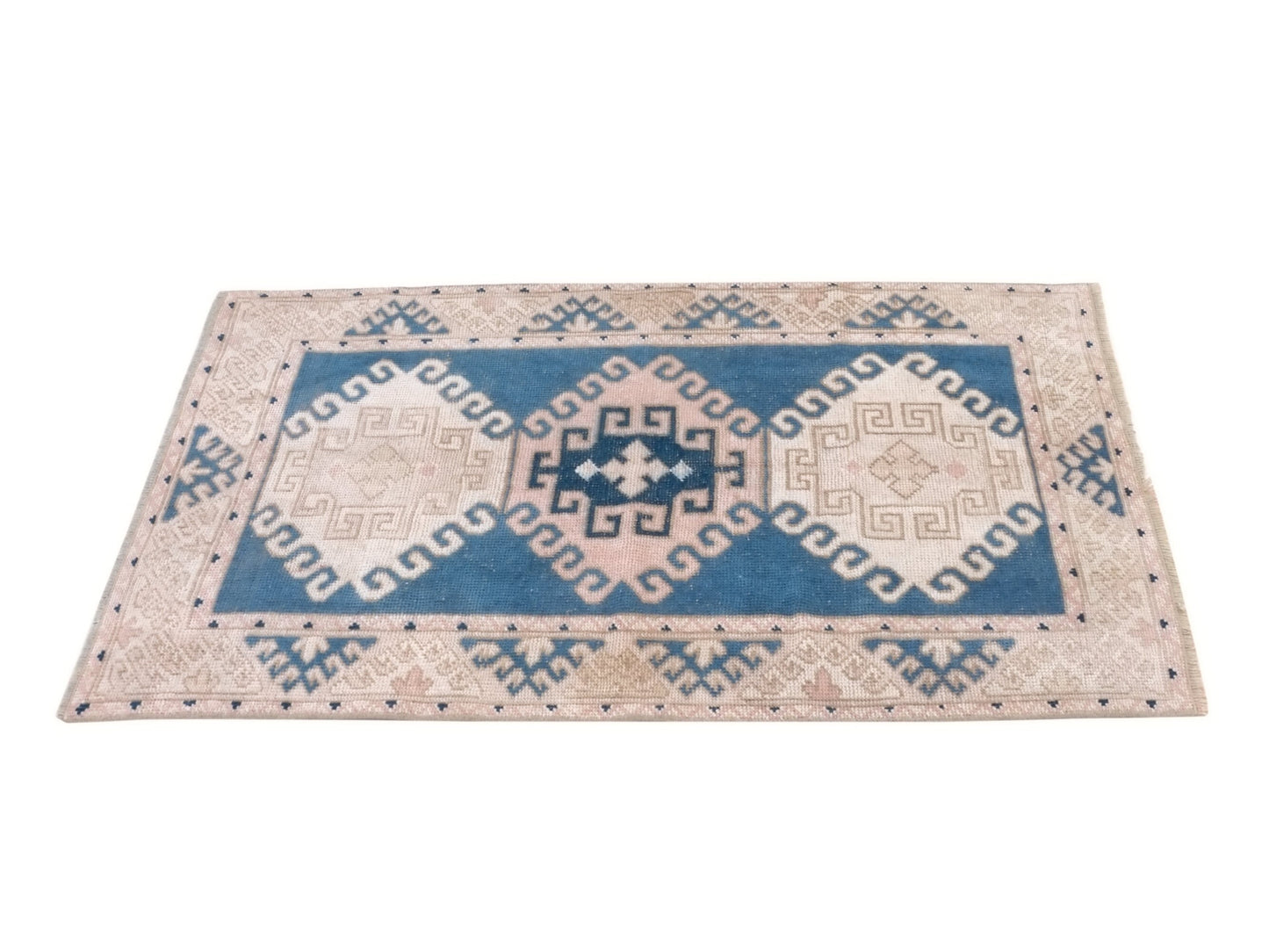 Neutral Blue Small Turkish rug,3x4 Rug, Oushak Rug, Turkish rug, Anatolia rug, Nursery Vintage Rug 3x4, Handmade rug, Small Carpet rug,10071