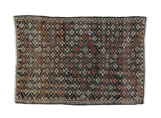 Primitive Rustic Rug, Kilim Rug 5x7, Turkish Anatolian Handmade Kilim Rug, Vintage Turkish Kilim Rug, Area Flat Weave Kilim Rug, 8044