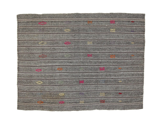 Kilim Rug, Turkish Kilim Rug 5x7, Vintage Kilim Rug, Area Kilim Rug, Kilim Rug Gray, Handmade Rug, Living Room Rug, Striped Kilim Rug, 4737