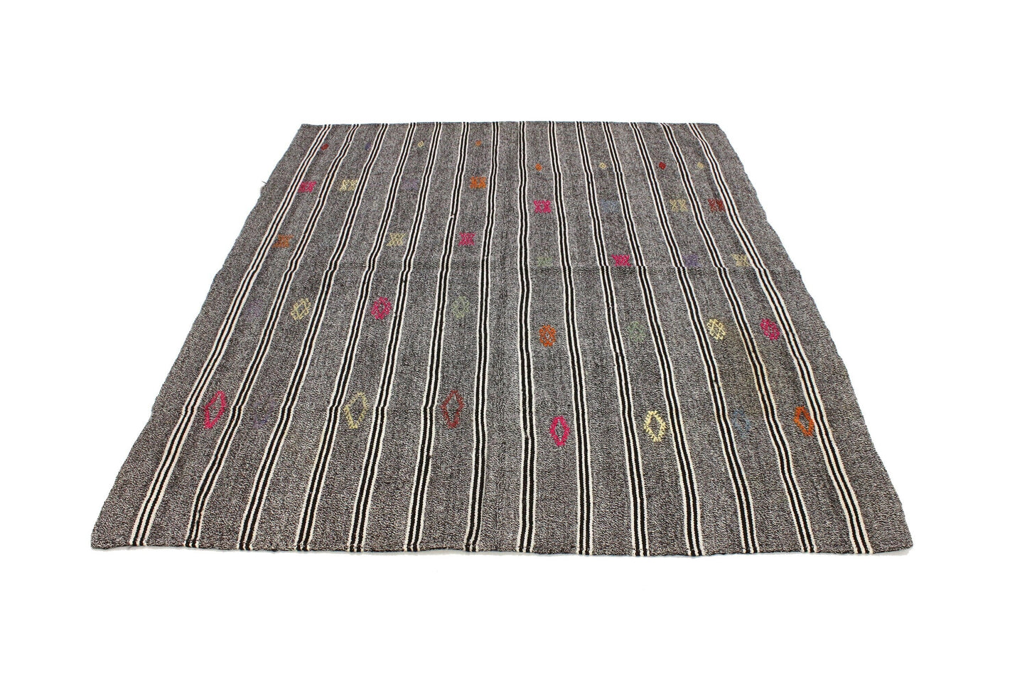 Kilim Rug, Turkish Kilim Rug 5x7, Vintage Kilim Rug, Area Kilim Rug, Kilim Rug Gray, Handmade Rug, Living Room Rug, Striped Kilim Rug, 4737
