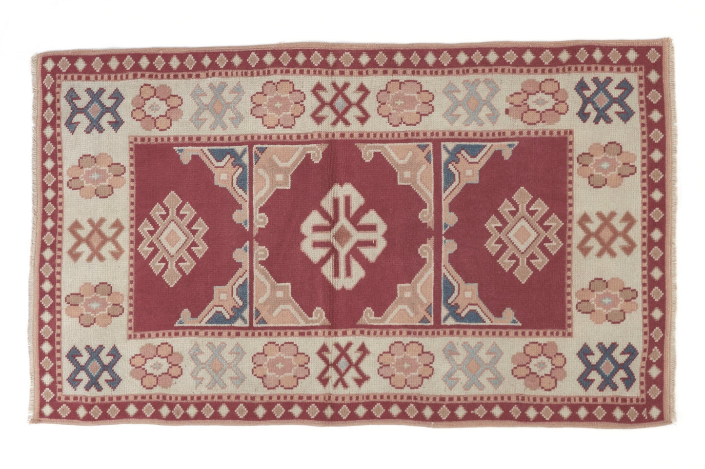 Neutral Handmade Vintage Rug , Ethnic Oushak rug , Anatolian Turkish Rug, Boho rug, Eclectic Rug, Small rug 3x5, Unique rug, Soft rug, 8655