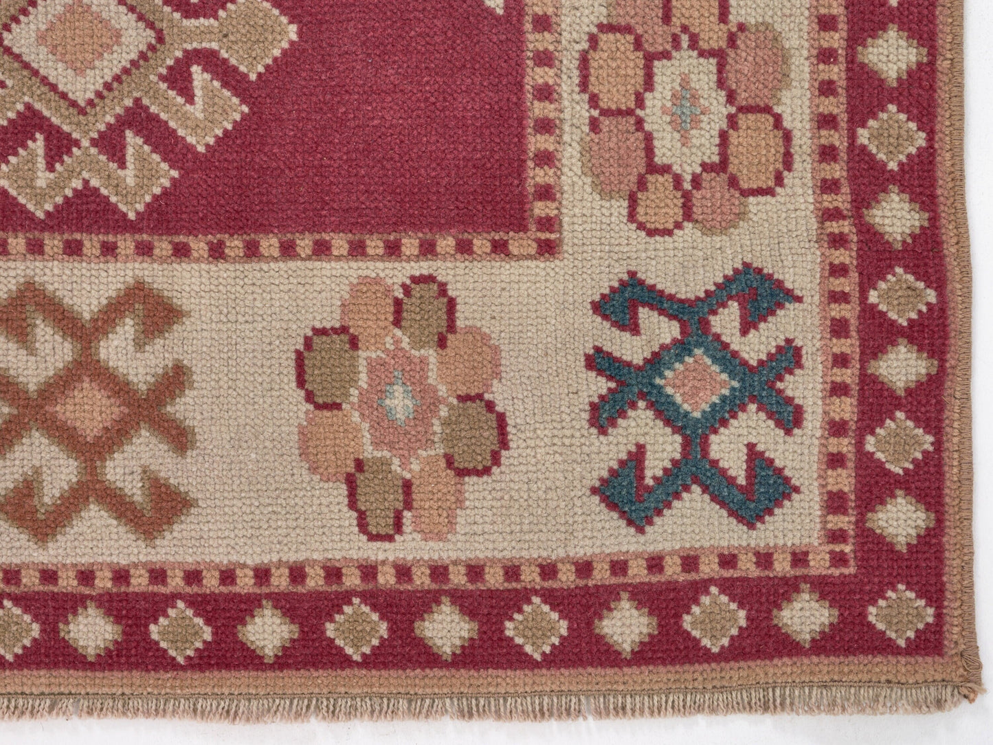 Neutral Handmade Vintage Rug , Ethnic Oushak rug , Anatolian Turkish Rug, Boho rug, Eclectic Rug, Small rug 3x5, Unique rug, Soft rug, 8655