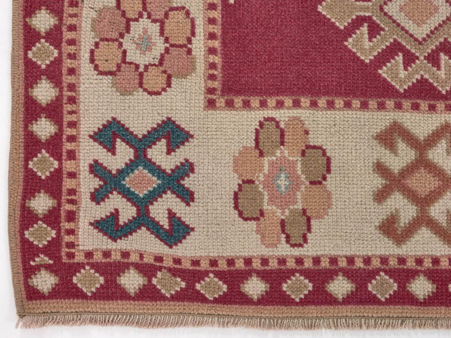 Neutral Handmade Vintage Rug , Ethnic Oushak rug , Anatolian Turkish Rug, Boho rug, Eclectic Rug, Small rug 3x5, Unique rug, Soft rug, 8655