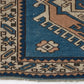 3x4 Blue Small Vintage rug, Anatolian Oushak rug, Turkey rug, Turkish Rug, Geometric rug, Old Rug, Handmade rug ,Traditional rug,8656