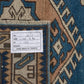 3x4 Blue Small Vintage rug, Anatolian Oushak rug, Turkey rug, Turkish Rug, Geometric rug, Old Rug, Handmade rug ,Traditional rug,8656
