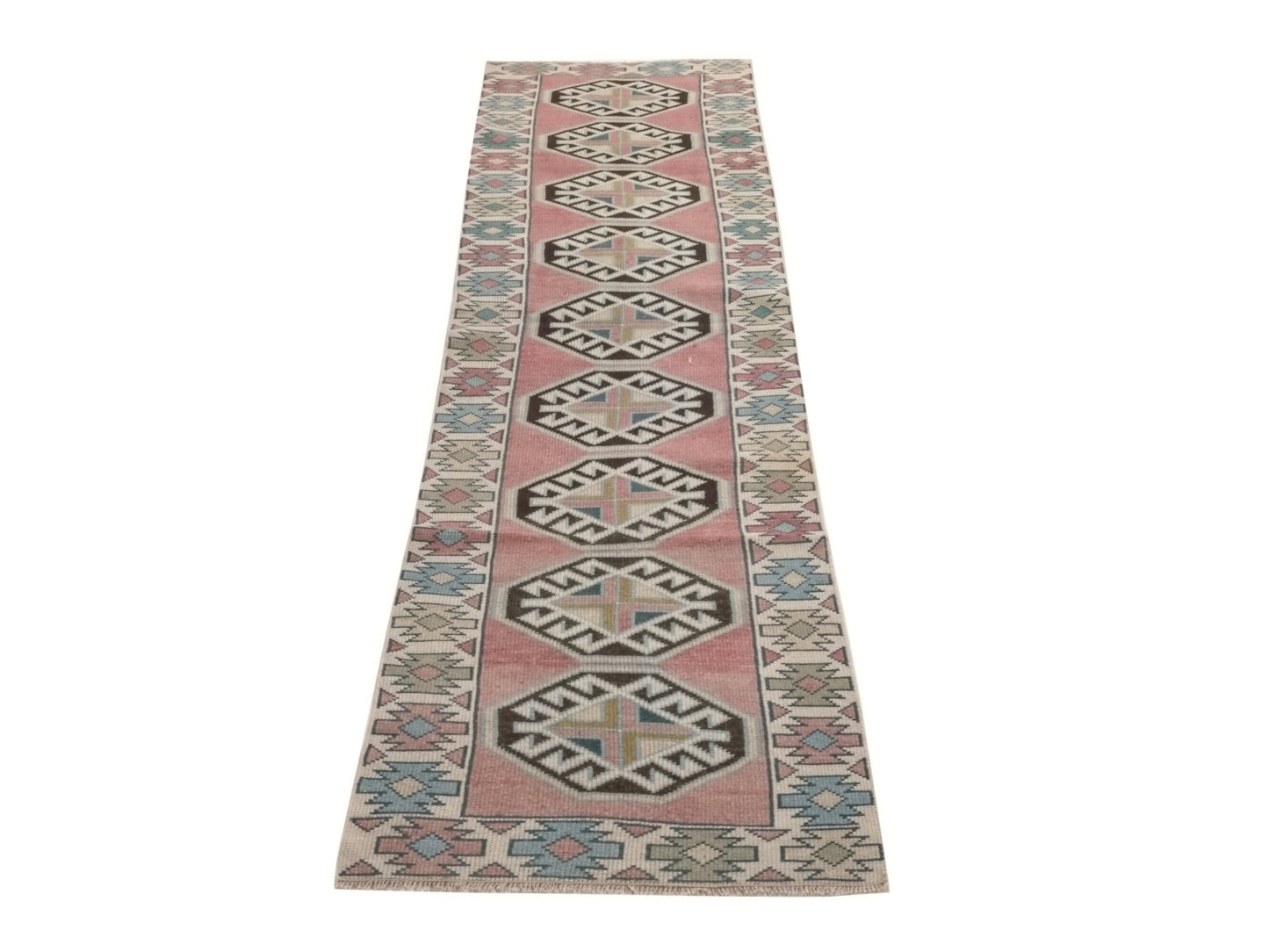 2x9 Turkish Oushak Vintage Runner rug, Anatolia Handmade Runner Rug, Kitchen runner, Hallway runner, Carpet runner, Bedroom rug, 8666