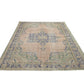 Muted Oushak Rug, Oriental Turkish Rug, Faded Vintage Rug, Medallion rug, Area rug, 7x10 Rug, Bedroom rug, Living room rug, Gift Home,10342