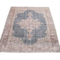 Stunning Blue Vintage Rug , Anatolian Handwoven Neutral Rug, Antique Oushak Rug , Traditional Turkish Rug , Small Rug , Navy Blue, Rug, 8719