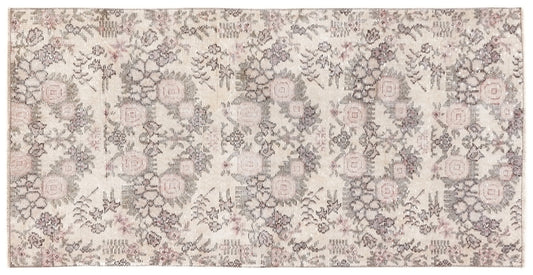 3x6 Vintage Oushak Rug , Anatolian Handmade rug , Antique Turkish rug, Old Unique rug , Soft neutral rug , Ethnic rug, Floral rug, 10325