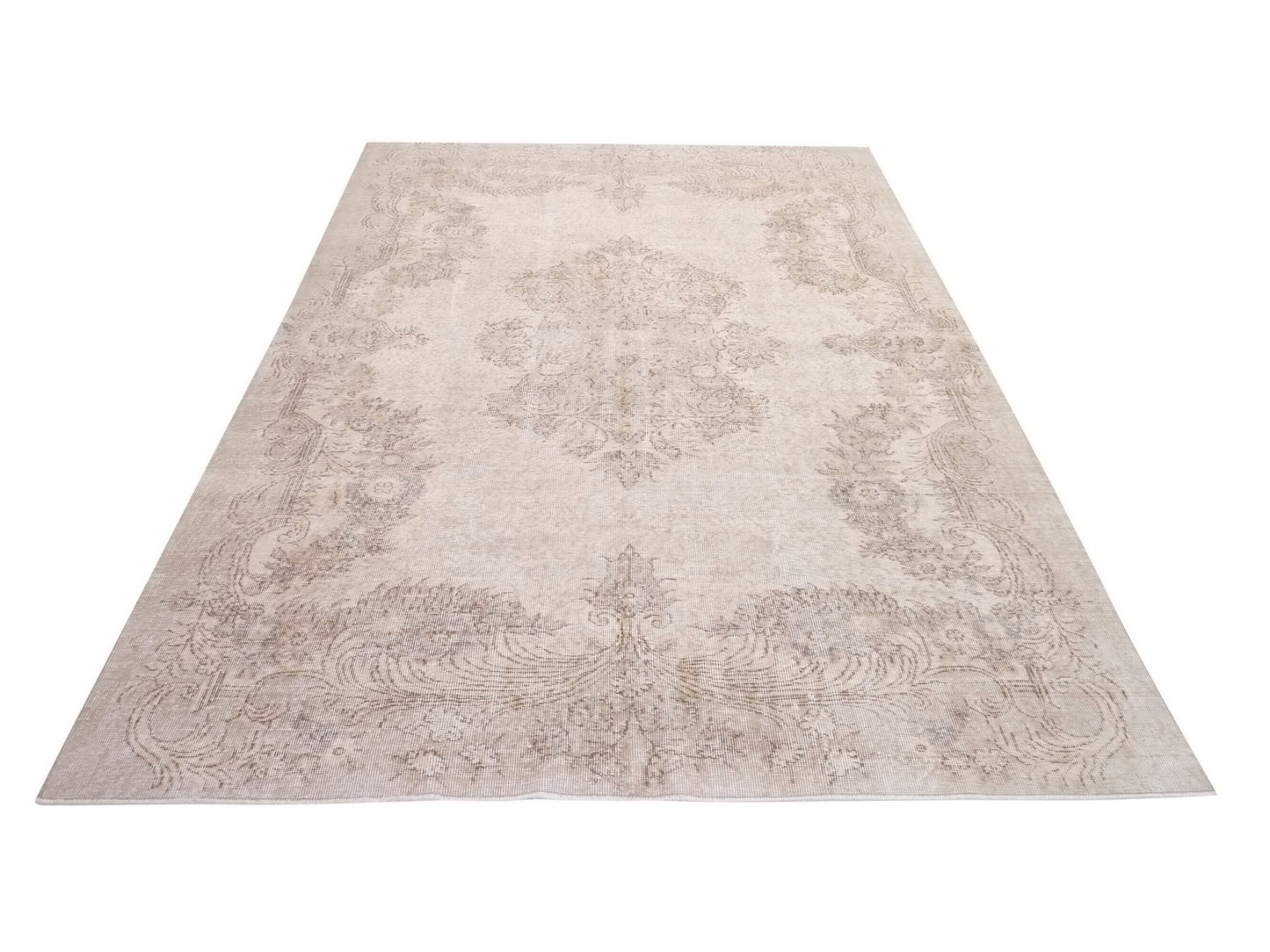 Oushak Rug, Turkish rug, Vintage Rug, 7x10 Rug, Floral rug, Beige, Brown, Natural rug, Home Rug, Decorative rug, Turkey rug, Handmade, 10338