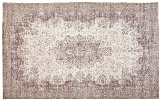 Oushak Rug, Turkish rug, Vintage Rug, 6x10 Rug, Floral rug, Beige, Brown, Natural rug, Home Rug, Decorative rug, Turkey rug, Handmade, 10315
