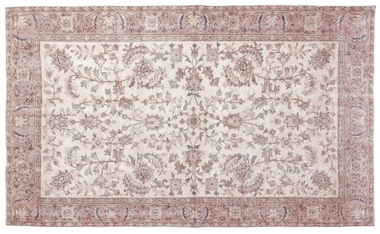Oushak Carpet, Turkish Rug, Area Neutral Rug, Vintage Rug, Handmade Rug, Living room rug, 5x8 Area rug, Rustic Decor, Entryway rug, 10307