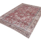 Distressed Rug, Oushak Rug, Vintage rug, Red Carpet rug, 7x9 Rug, Turkish Rug, Area rug, Floral rug, Bohemian rug, Living room rug, 10227