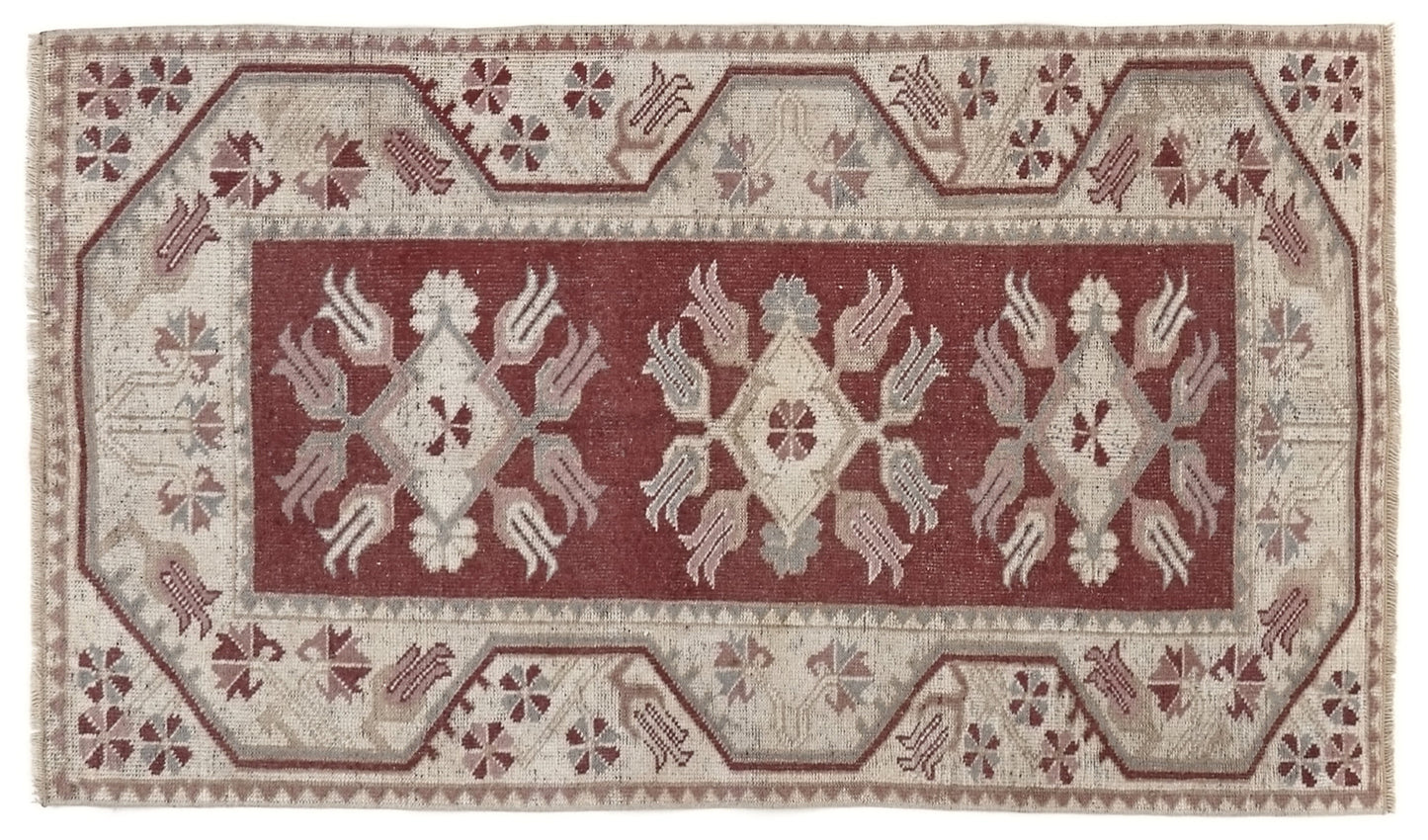 Small Turkish Rug, 3x5 Rug, Vintage Rug, Oushak Rug, Carpet rug, Boho rug, Neutral rug, Bedroom rug, Nursery rug, Small Carpet rug, 10076