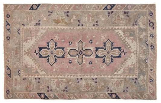Pastel Turkish rug, Anatolia Oushak Rug, Vintage Area rug, Boho rug, Fine rug, 4x6 rug, Tribal rug, Nursery rug, Ethnic rug, Oriental, 10065