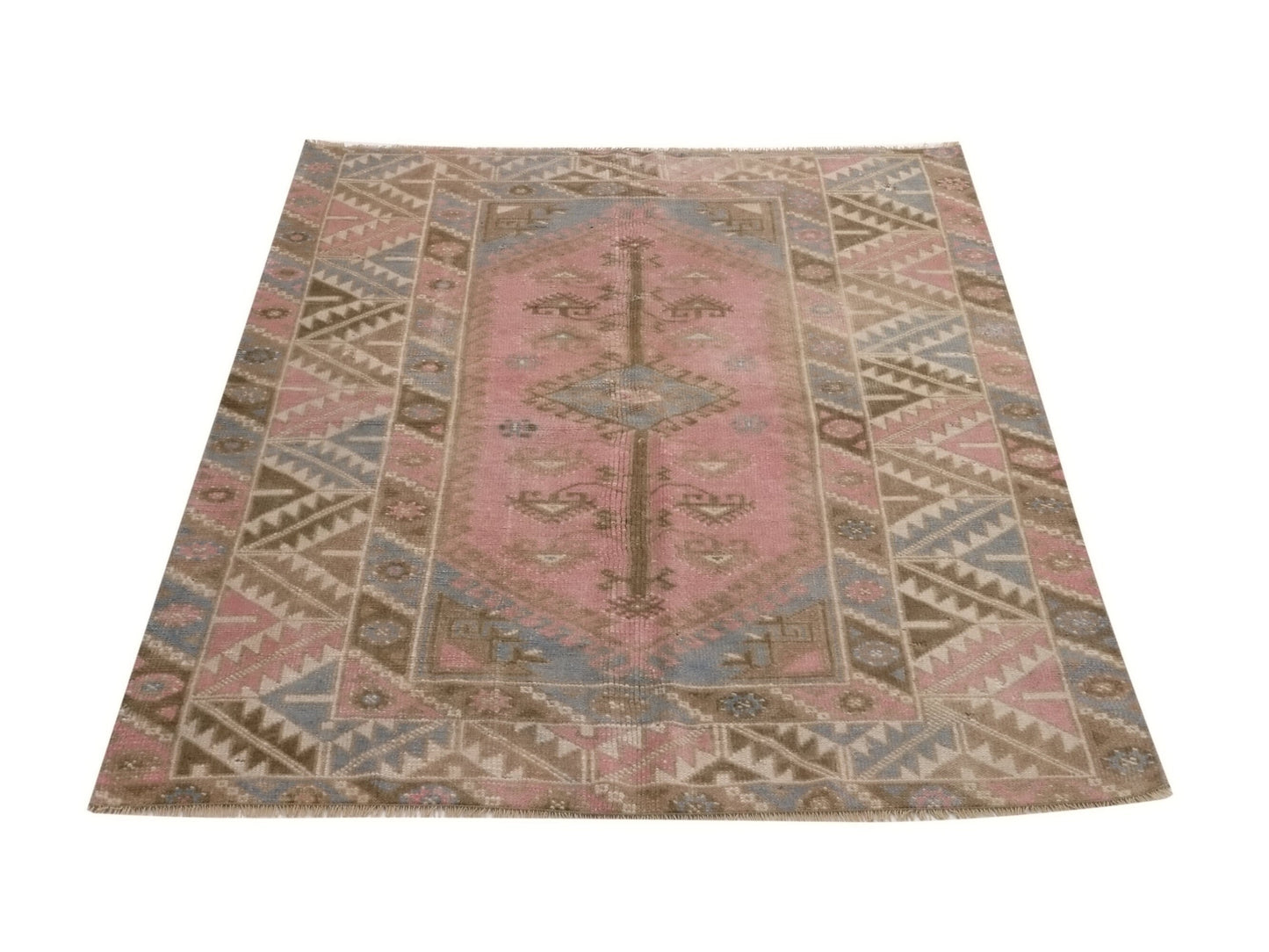 Faded Turkish rug, Anatolia Oushak rug, Vintage Area rug, Boho rug, Fine rug, 4x6 Rug, Tribal rug, Nursery rug, Ethnic rug, 10043