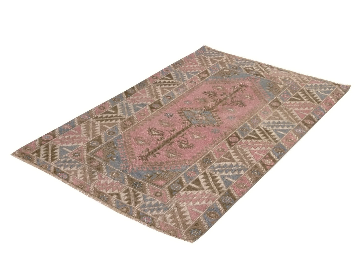 Faded Turkish rug, Anatolia Oushak rug, Vintage Area rug, Boho rug, Fine rug, 4x6 Rug, Tribal rug, Nursery rug, Ethnic rug, 10043