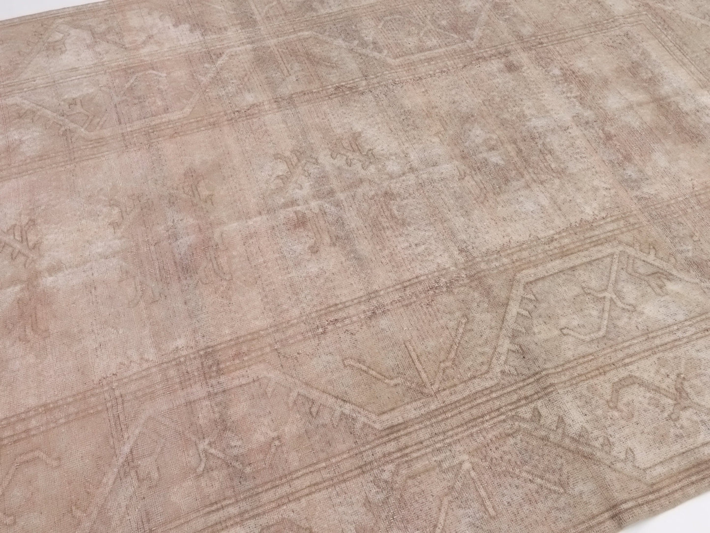7x10 Beige Faded Oushak Rug, Handmade Turkish Rug, One of a kind Vintage Rug, Carpet rug, Area Rug, Unique rug, Neutral Rug, Fine rug, 9979