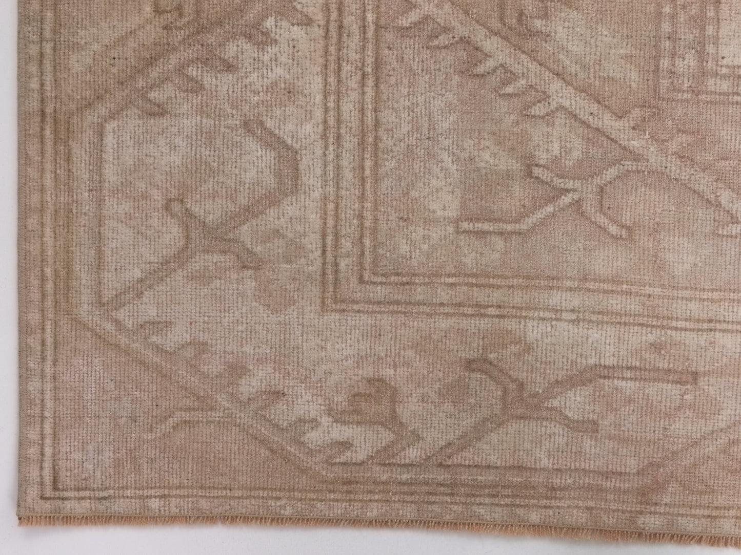 7x10 Beige Faded Oushak Rug, Handmade Turkish Rug, One of a kind Vintage Rug, Carpet rug, Area Rug, Unique rug, Neutral Rug, Fine rug, 9979