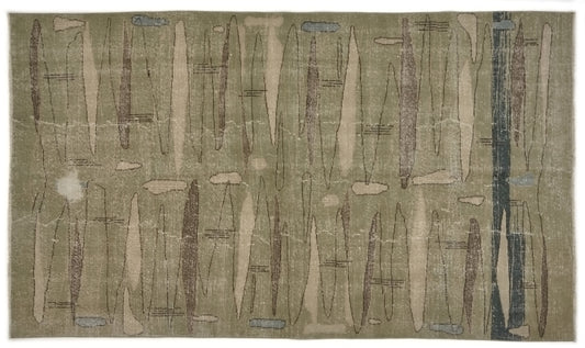 Turkish rug 5x8, Art deco Carpet rug, Oushak rug 5x8, Unique rug, Rare find Vintage rug, Turkey rug, Wool rug, One of a kind rug, 8957