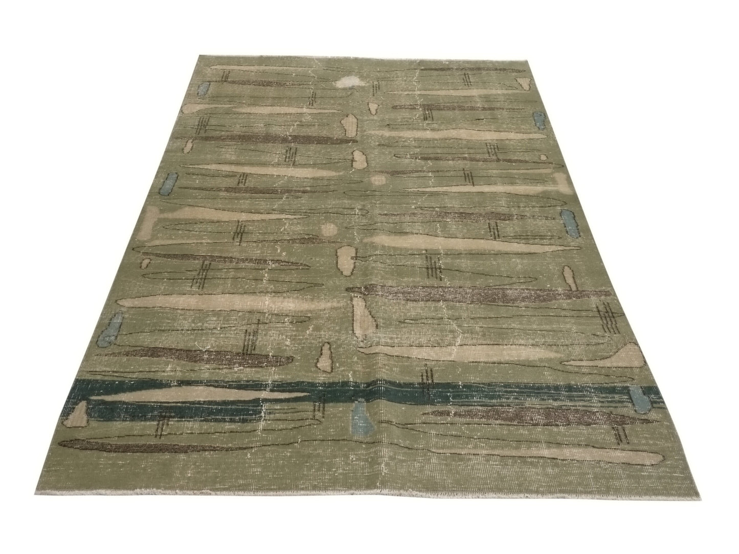 Turkish rug 5x8, Art deco Carpet rug, Oushak rug 5x8, Unique rug, Rare find Vintage rug, Turkey rug, Wool rug, One of a kind rug, 8957