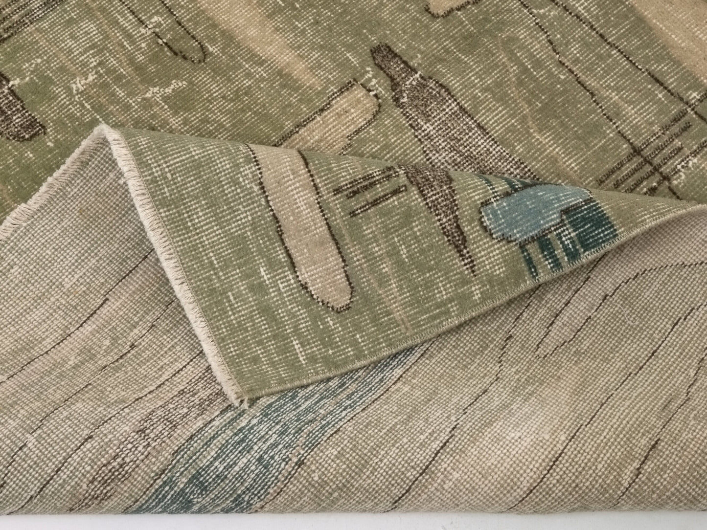 Turkish rug 5x8, Art deco Carpet rug, Oushak rug 5x8, Unique rug, Rare find Vintage rug, Turkey rug, Wool rug, One of a kind rug, 8957