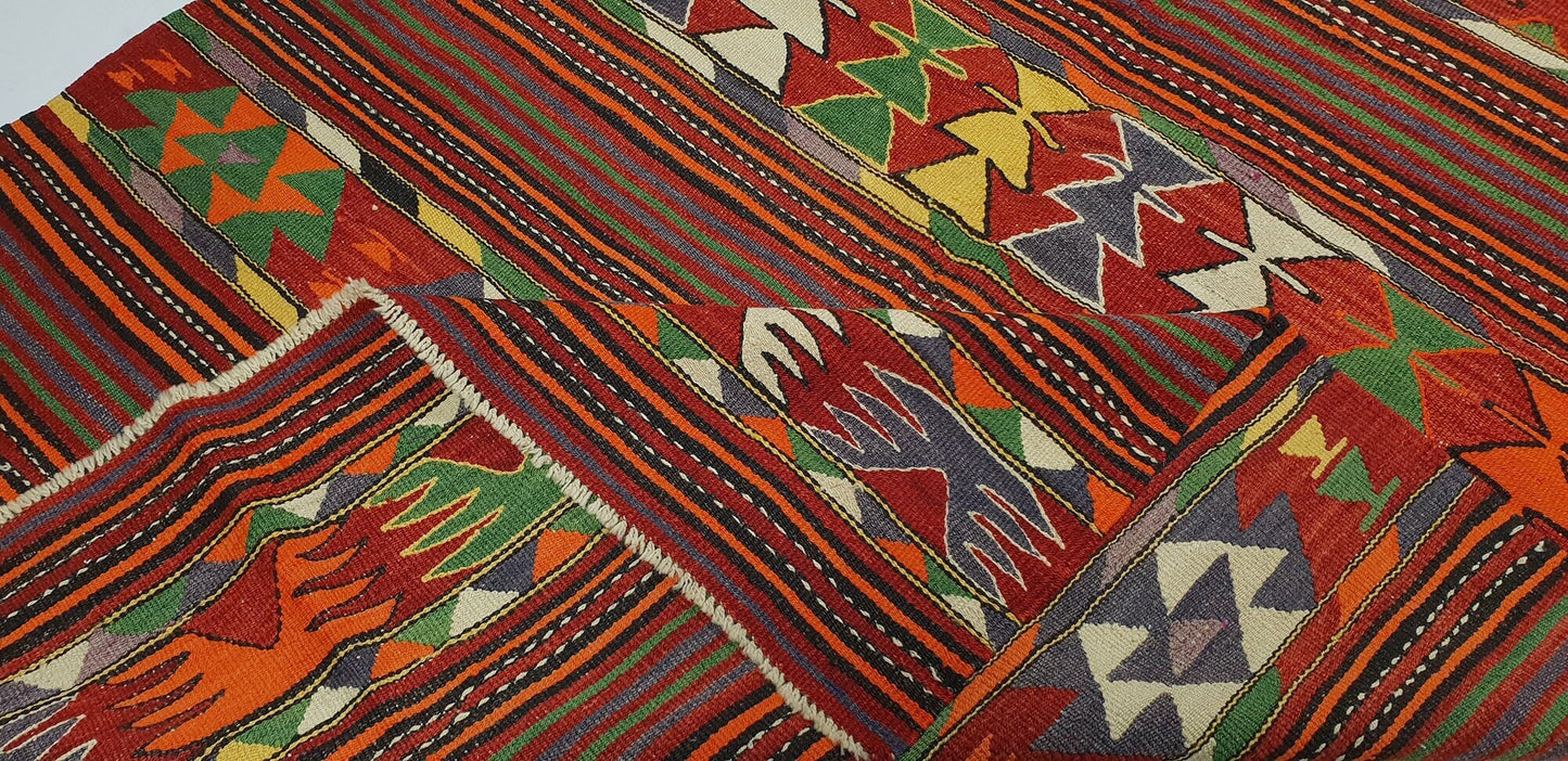 Turkish Kilim Rug, 5x12, Vintage Handmade Unique Kilim Rug, Bedroom Rug, Kilim Rug, Area Kilim Rug, Anatolia Rug, Rug Kilim, Wool Rug, 2845