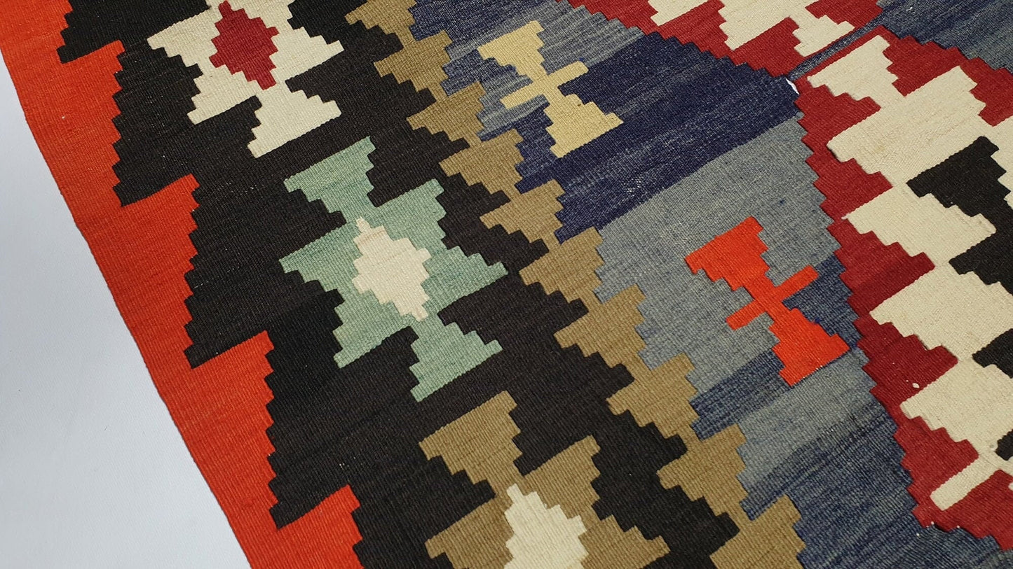 Rug Kilim, Turkish Kilim Rug, Vintage Handmade Kilim Rug, Living Room Rug, Area Faded Kilim Rug, Wool Rug, Bedroom Rug, Kilim Rug 6x8, 2356