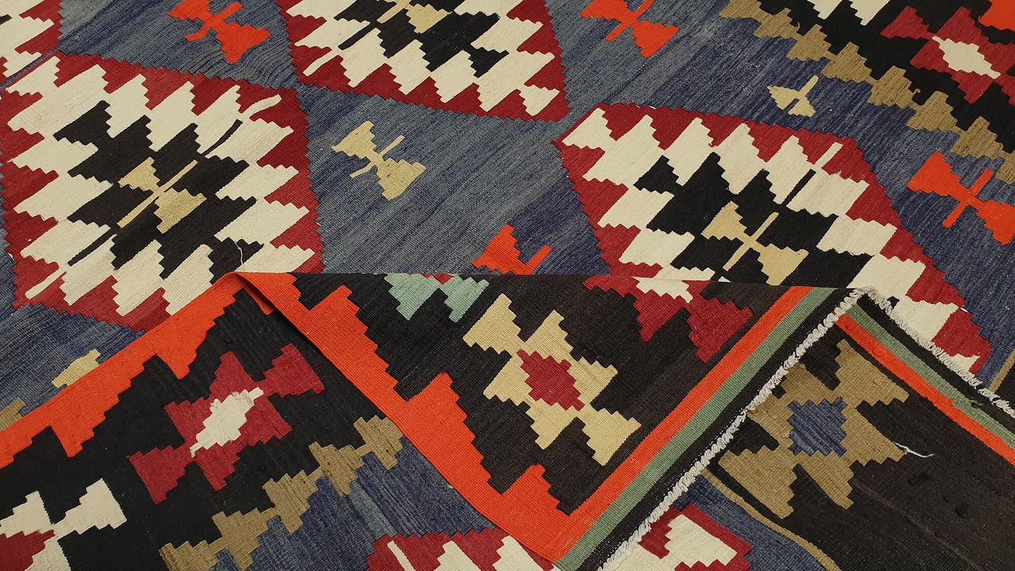 Rug Kilim, Turkish Kilim Rug, Vintage Handmade Kilim Rug, Living Room Rug, Area Faded Kilim Rug, Wool Rug, Bedroom Rug, Kilim Rug 6x8, 2356