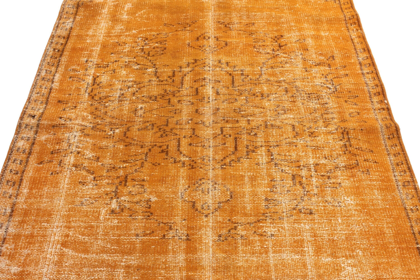 4x7 Orange Area Turkish Vintage Rug, Boho rug, Bedroom rug, Carpet Rug, Anatolia rug , Handmade rug ,Nursery rug, 3361