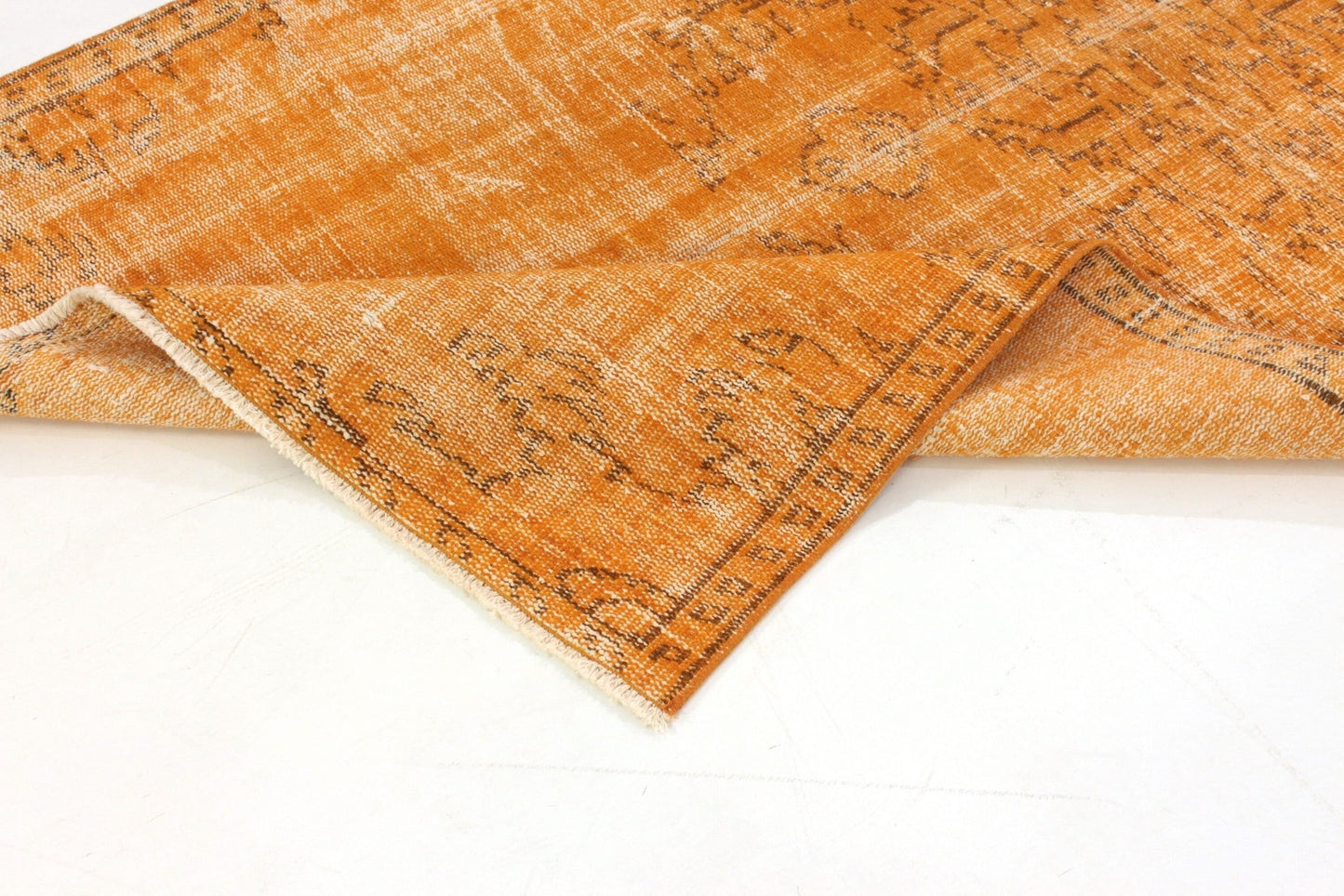 4x7 Orange Area Turkish Vintage Rug, Boho rug, Bedroom rug, Carpet Rug, Anatolia rug , Handmade rug ,Nursery rug, 3361