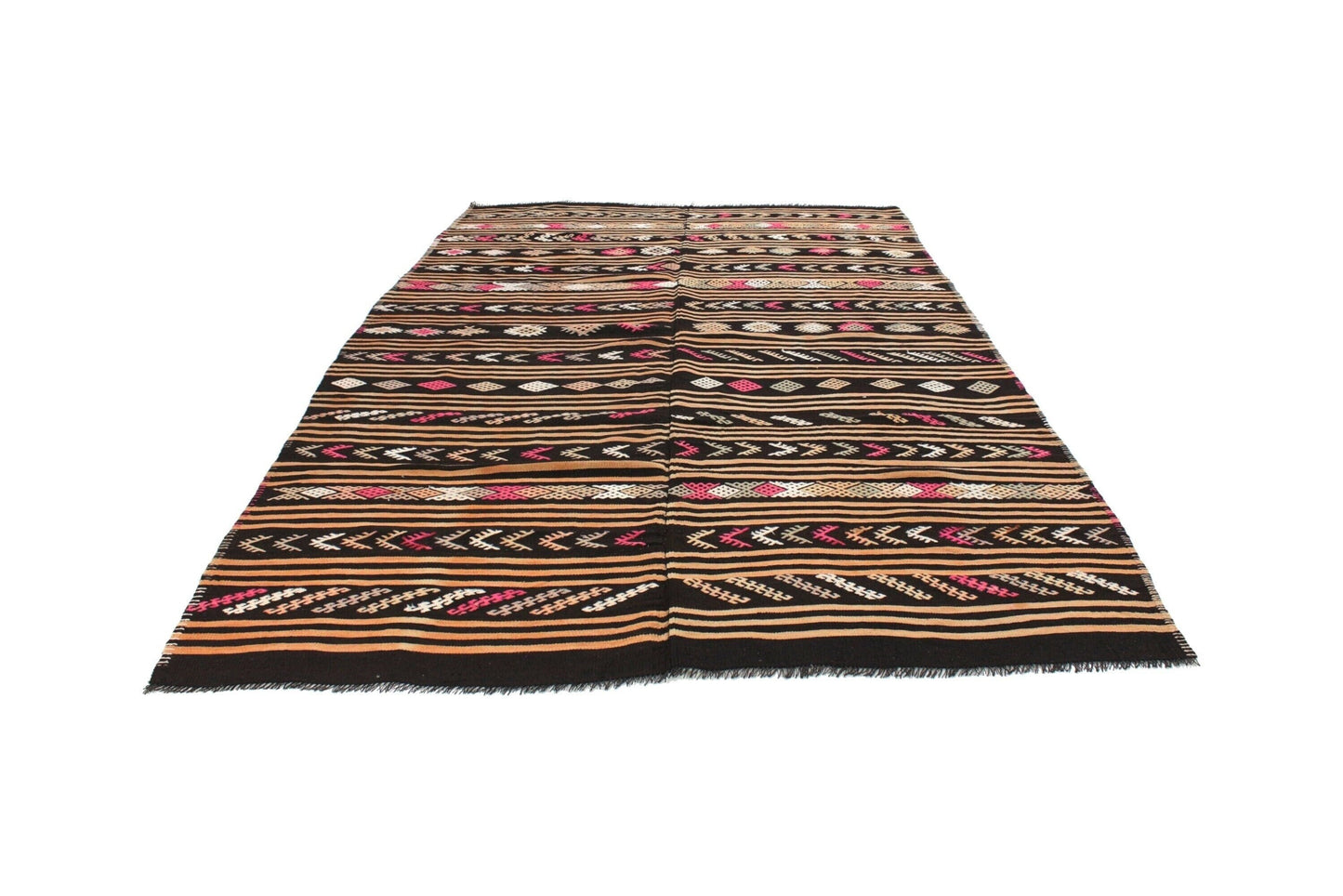 Vintage Kilim Rug, Handmade Antique Kilim Rug, Turkish Eclectic Kilim Rug 6x10, Bohemian Rug, Area Floor Kilim Rug, Living Room Rug, 6044