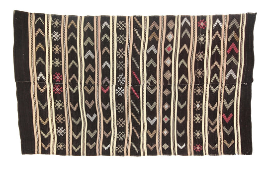 Turkish Kilim Rug, Rug Kilim, Handmade Flat Weave Kilim Rug, Vintage Striped Kilim Rug, Bedroom Rug, Area Floor Kilim Rug, Wool Rug, 5993