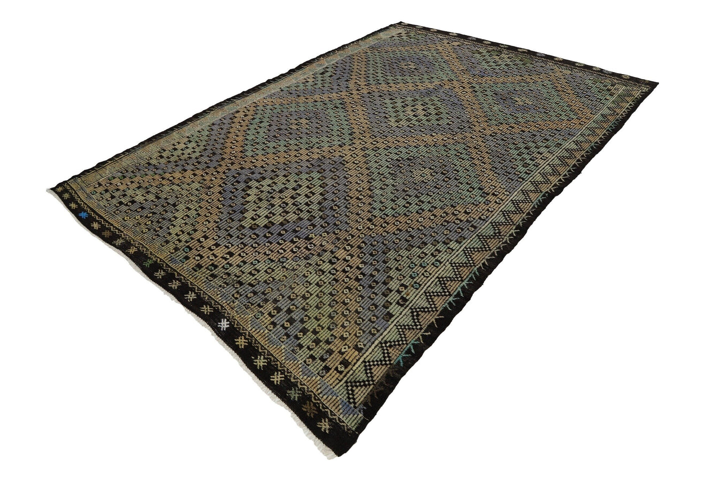 Rug Kilim 7X10, Handmade Kilim Rug, Turkish Antique Kilim Rug, Area Flat Weave Kilim Rug, Living Room Rug, Vintage Faded Kilim Rug, 8062