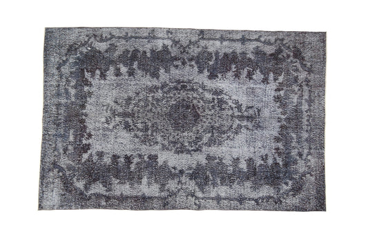 Overdye Blue Turkish Rug, Vintage Rug Distressed, Oushak Carpet Rug, Area Rug Floral 5x8, Contemporary ,Living Room, Handmade ,Rug,1202