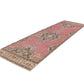 Vintage Turkish Oushak Runner Rug,Hand knotted rug, Hallway Runner, Pink Runner Rug, 3x11 Runner Rug, Carpet runner, Kitchen rug, 6504