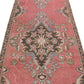 Vintage Turkish Oushak Runner Rug,Hand knotted rug, Hallway Runner, Pink Runner Rug, 3x11 Runner Rug, Carpet runner, Kitchen rug, 6504