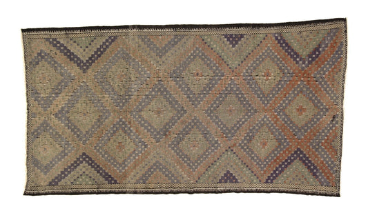 Turkish Kilim Rug, Rug Kilim, Handmade Kilim Rug, Neutral Floor Rug, Area Faded Kilim Rug, Office Rug, Wool Rug, Vintage Kilim Rug, 3238