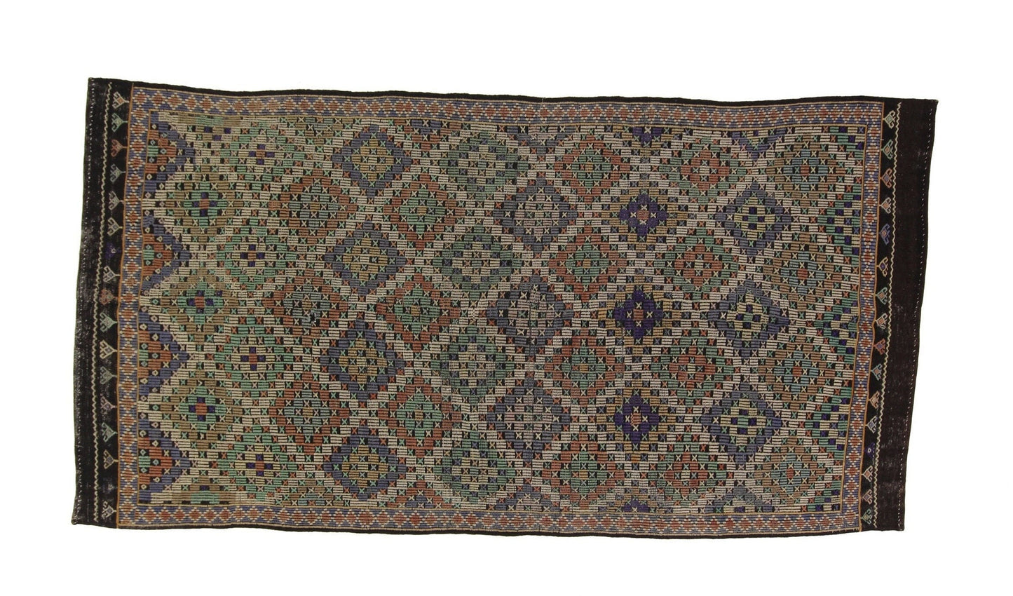 Vintage Kilim 5x11, Handmade Antique Kilim Rug, Area Neutral Kilim Rug, Turkish Faded Kilim Rug, Living Room Rug, Flat Weave Rug, 3196
