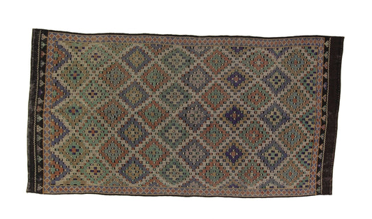 Vintage Kilim 5x11, Handmade Antique Kilim Rug, Area Neutral Kilim Rug, Turkish Faded Kilim Rug, Living Room Rug, Flat Weave Rug, 3196