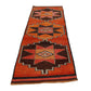 Runner rug, Floor Vintage runner, Oushak runner, Turkish Carpet Runner rug, Red Brown Runner rug 3x10, Hallway rug, Kitchen rug, 7217
