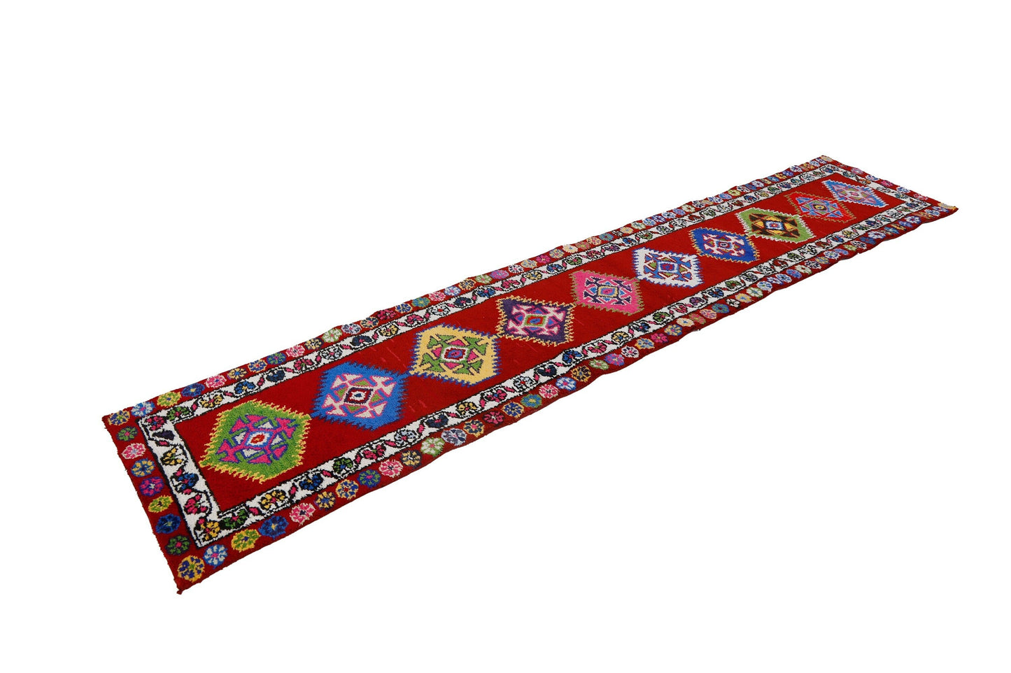 2x12 Carpet runner rug ,Bohemian rug, Hallway Turkish runner, Vintage floor runner ,Oushak runner, Unique rug ,Old rug, Etsy rug, 7223