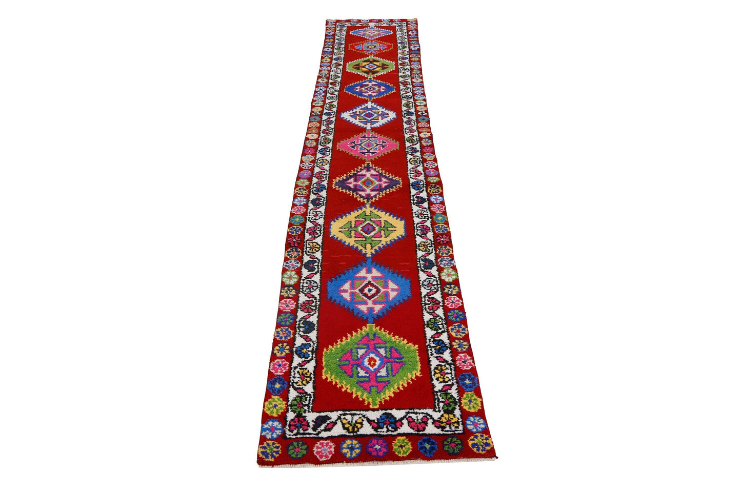 2x12 Carpet runner rug ,Bohemian rug, Hallway Turkish runner, Vintage floor runner ,Oushak runner, Unique rug ,Old rug, Etsy rug, 7223