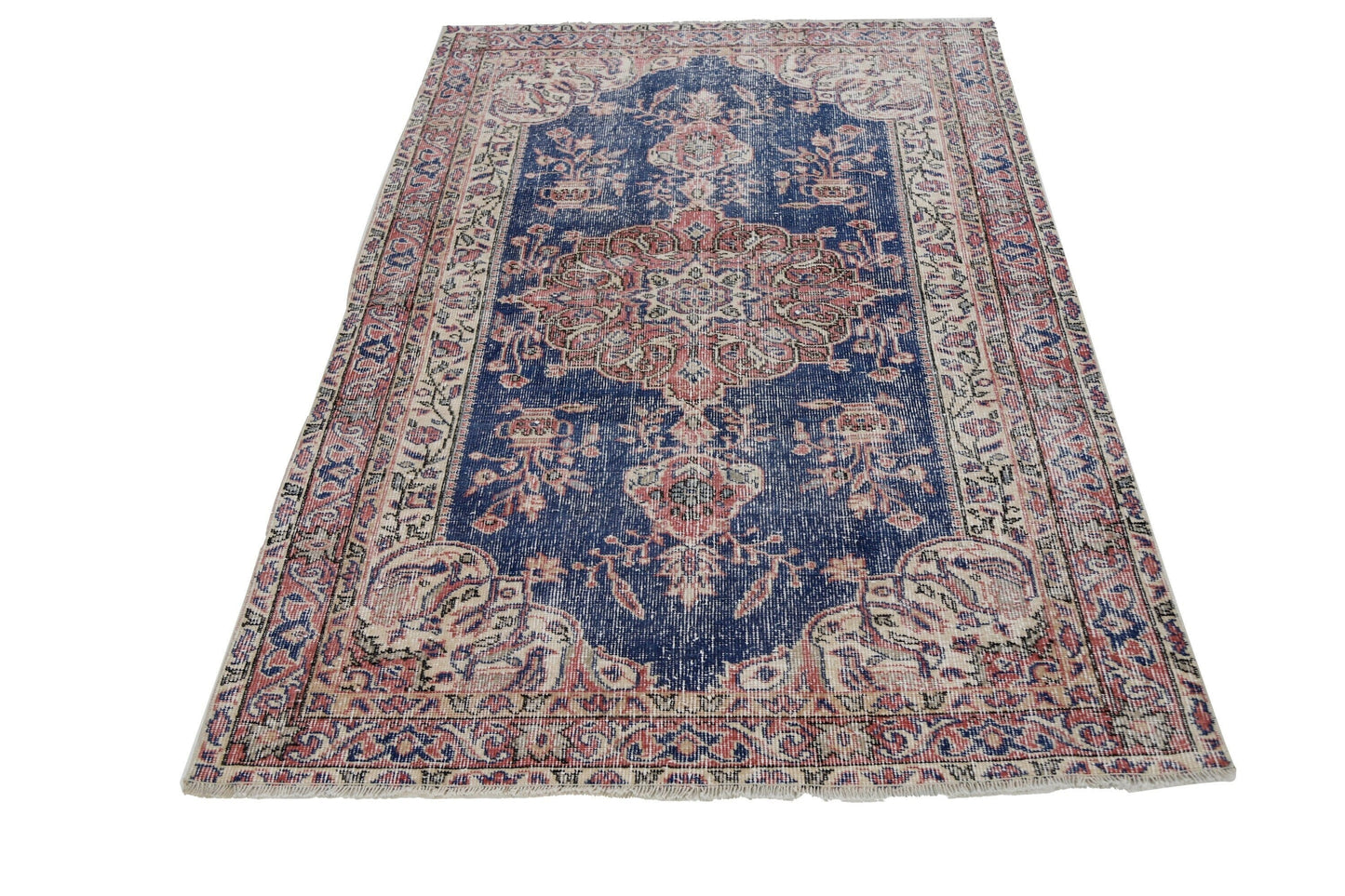 4x7 Rug, Turkish Oushak Vintage rug, Carpet rug, Navy Blue rug, Handmade rug, Oushak Carpet ,One of a kind, Anatolia,Rug,7752