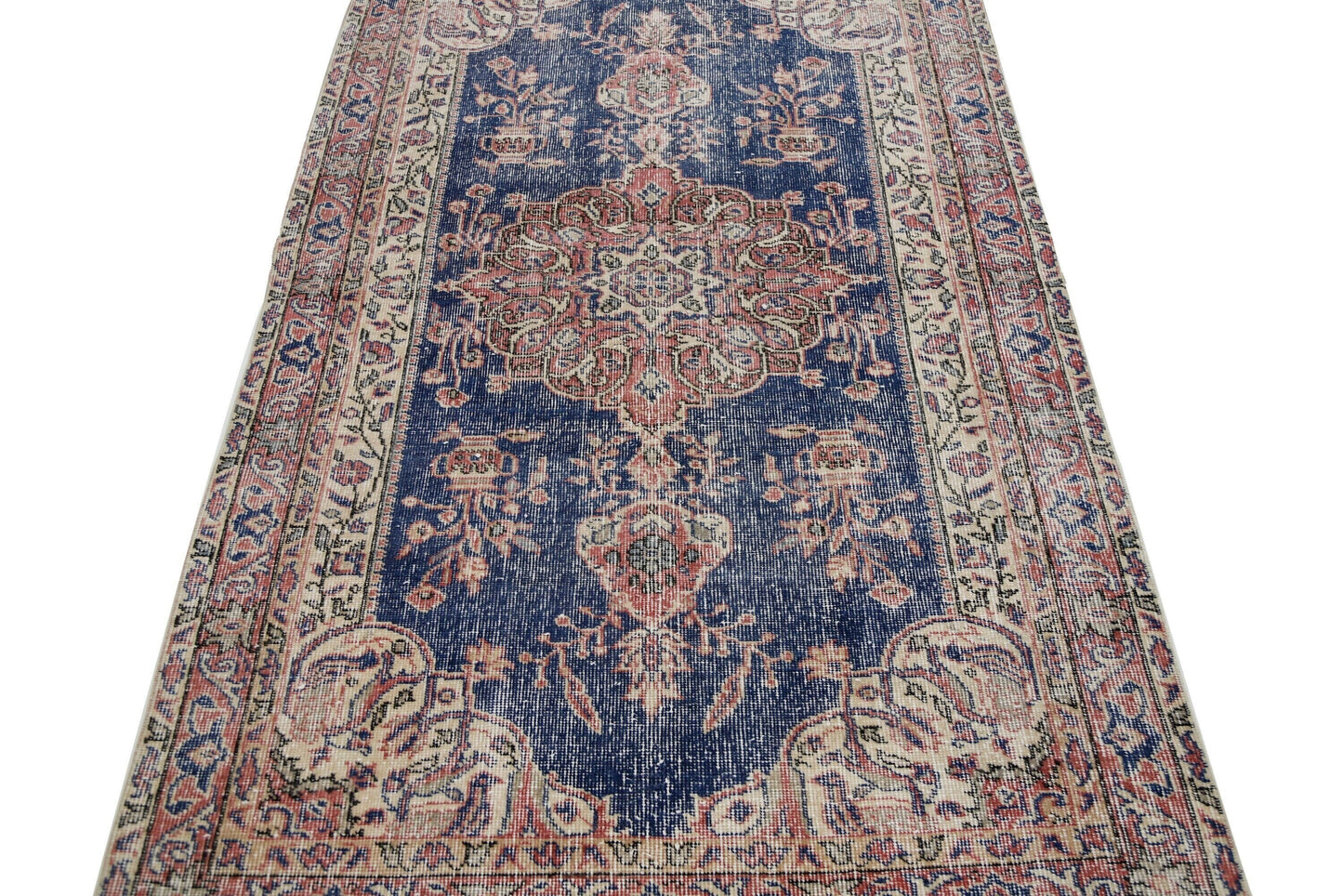 4x7 Rug, Turkish Oushak Vintage rug, Carpet rug, Navy Blue rug, Handmade rug, Oushak Carpet ,One of a kind, Anatolia,Rug,7752