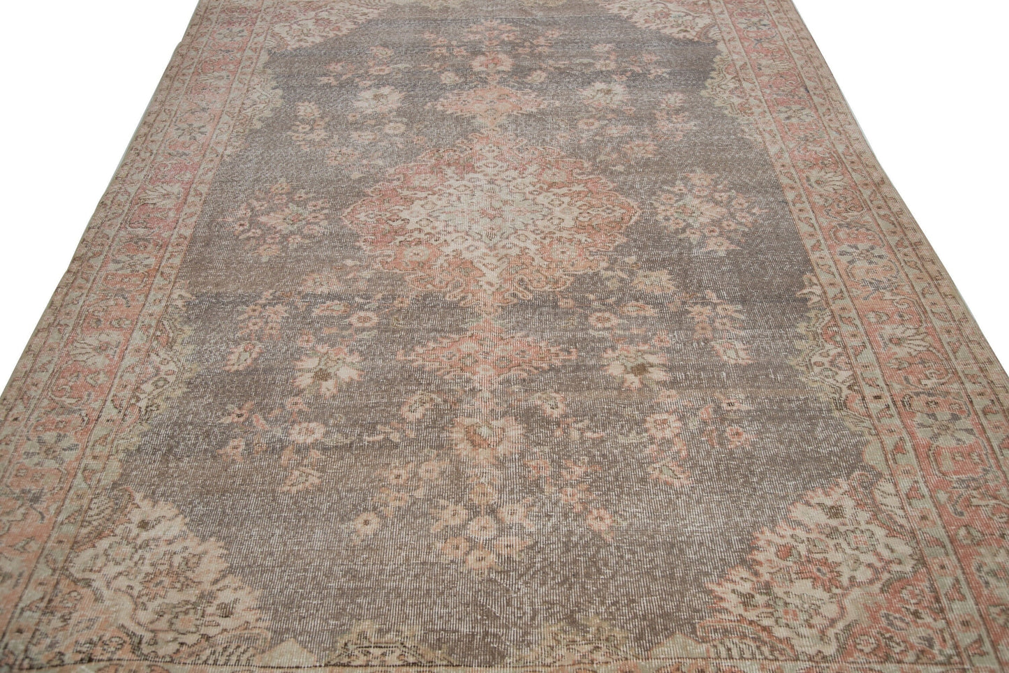 7x10 Terracotta Navy blue Area Rug, Oushak Turkish rug, Vintage Carpet rug, Oushak Carpet, Antique rug, Oriental rug ,Rustic rug,7716